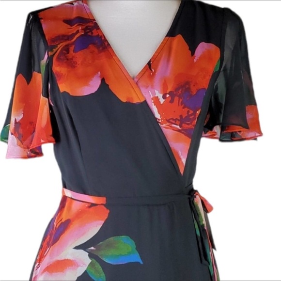 NWT Lulu's Sonic Bloom Floral Print Wrap Maxi Dress - Picture 7 of 9